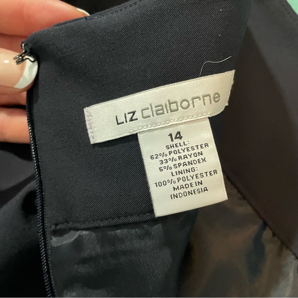Liz Claiborne Navy Blue Pencil Skirt 14 Office Career Business Work - Picture 4 of 8